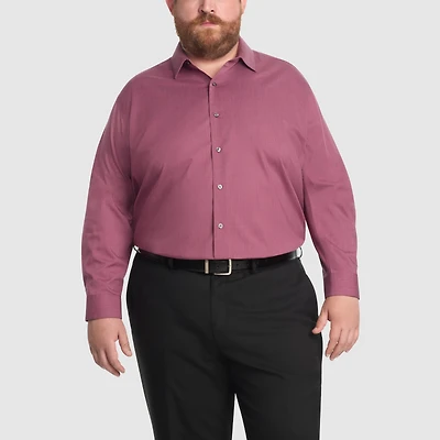 Van Heusen Comfort Performance Big And Tall Mens Regular Fit Stretch Fabric Wrinkle Free Long Sleeve Dress Shirt