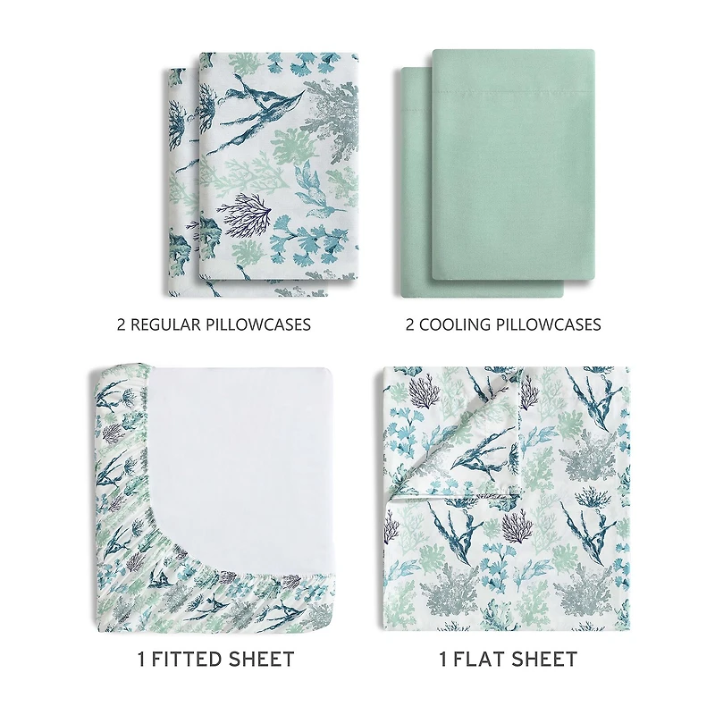 Caribbean Joe 6Pc Cooling Sheet Sets