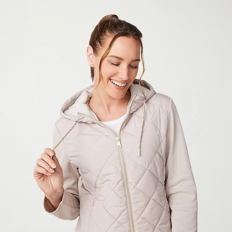 Free Country Womens Hooded Lightweight Quilted Jacket