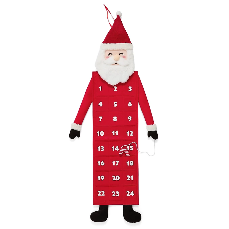 North Pole Trading Co. Santa Fabric Christmas Advent Calendar