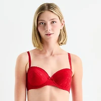 Arizona Body Holiday Heart Lace Balconette Bra