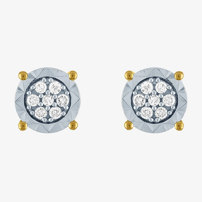 1/10 CT. T.W. Natural White Diamond 10K Gold 5.5mm Stud Earrings