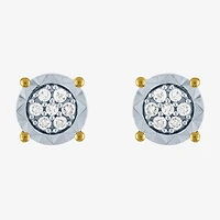 1/10 CT. T.W. Natural White Diamond 10K Gold 5.5mm Stud Earrings