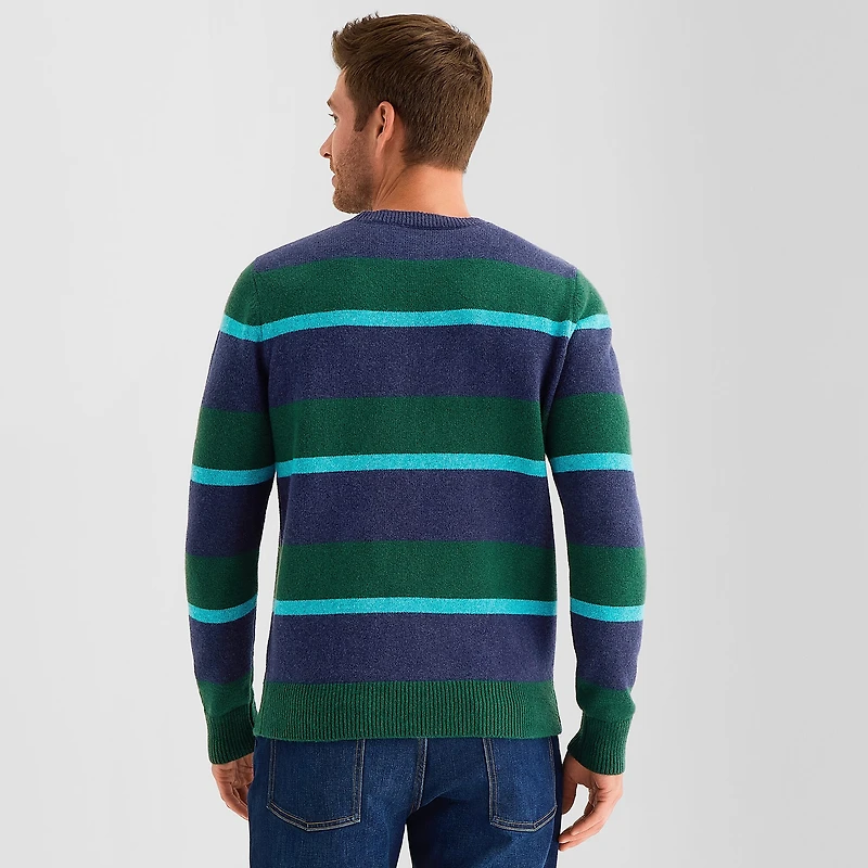 St. John's Bay Cozy Rugby Mens Crew Neck Long Sleeve Pullover Sweater