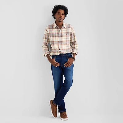 mutual weave Mens Long Sleeve Regular Fit Flannel Shirt