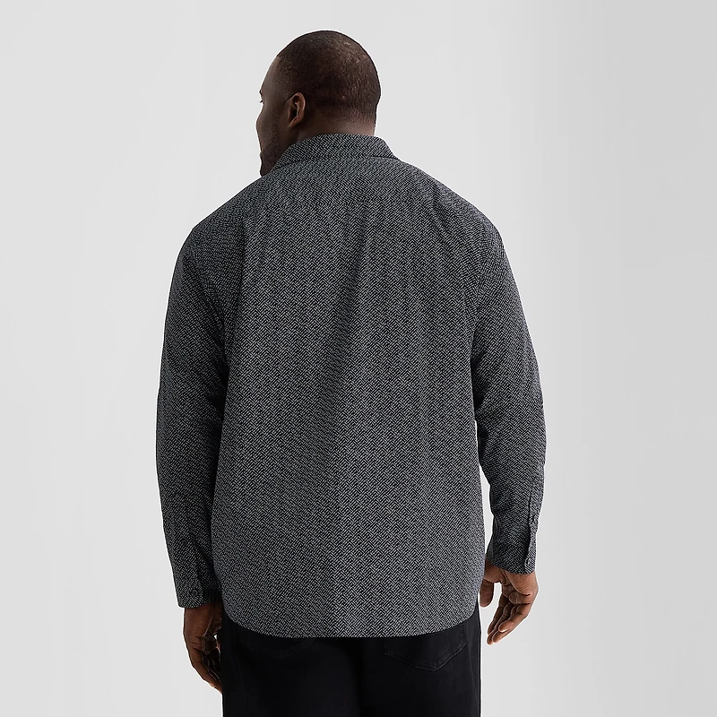 Shaquille O'Neal XLG™ Mens Long Sleeve Classic Fit Big and Tall Button-Down Shirt