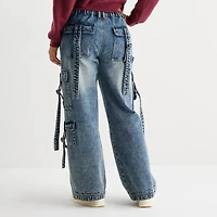 Forever 21 Juniors Womens Low Rise Loose Fit Cargo Jean