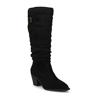 Journee Collection Womens Kaleah-Wc Wide Calf Stacked Heel Dress Boots Width