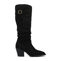 Journee Collection Womens Kaleah-Wc Wide Calf Stacked Heel Dress Boots Width