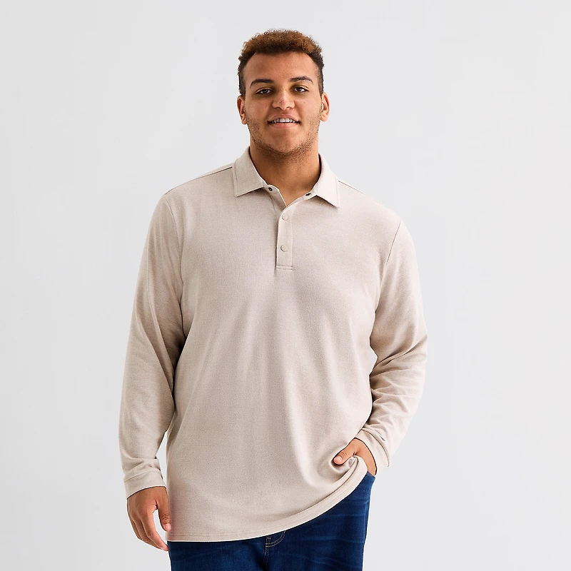 Stylus Big and Tall Mens Regular Fit Long Sleeve Polo Shirt