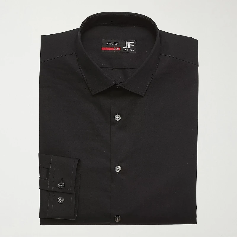 J. Ferrar Ultra Comfort Mens Regular Fit Stretch Fabric Wrinkle Free Long Sleeve Dress Shirt