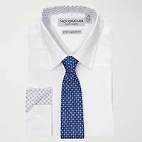 Nick Graham Mens Spread Collar Long Sleeve Shirt + Tie Set
