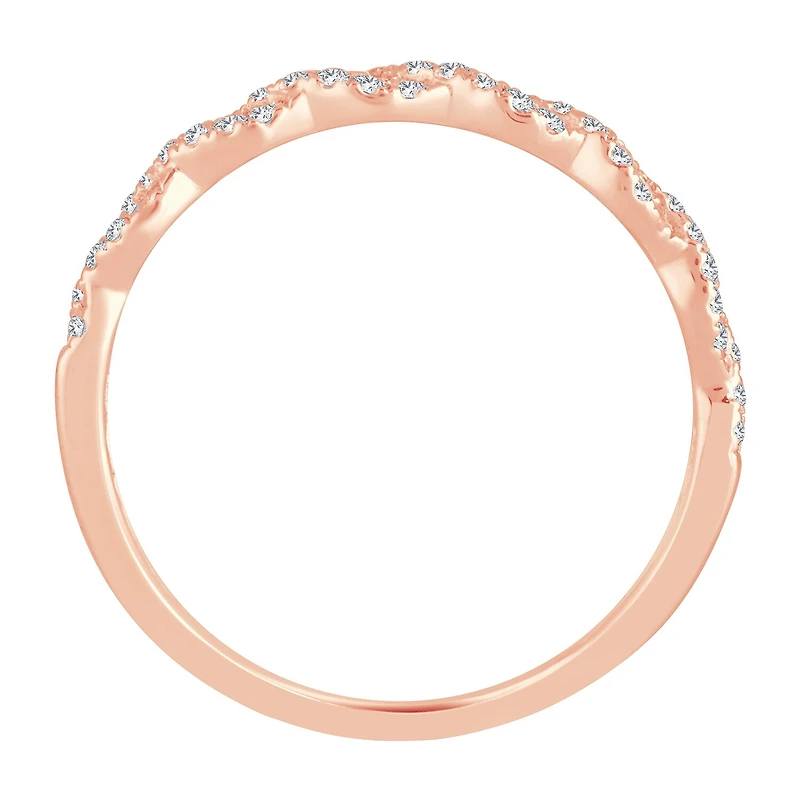 Womens 1/5 CT. Natural White Diamond 10K Gold Wedding Band