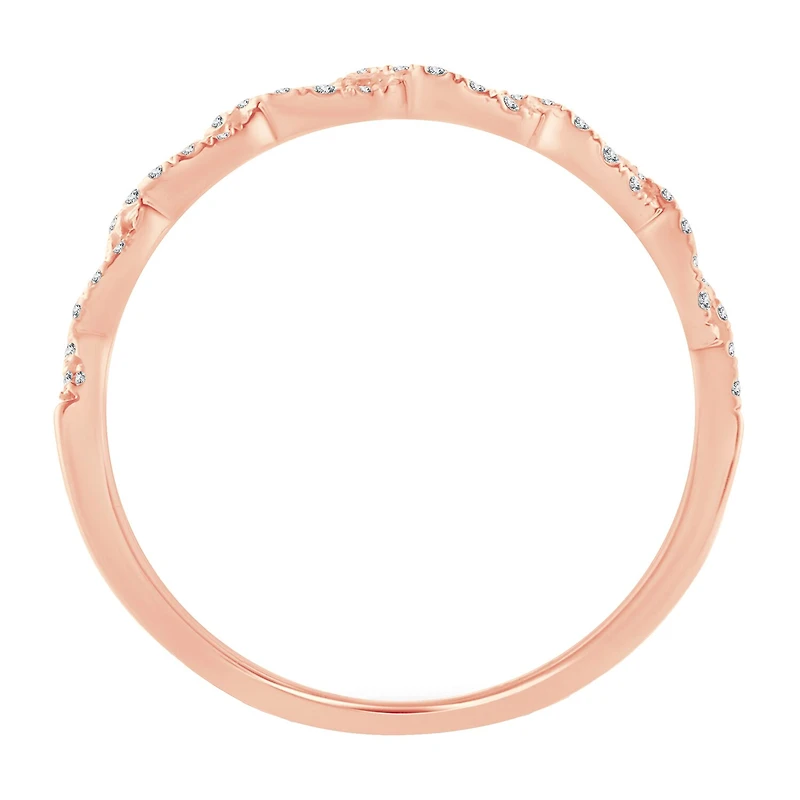 Womens 1/5 CT. Natural White Diamond 10K Gold Wedding Band