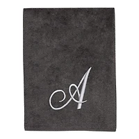 Avanti Premier Script Monogram Granite/Silver Bath Towel Collection