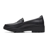 Clarks Call Ease Womens Moc Closed Toe Loafers