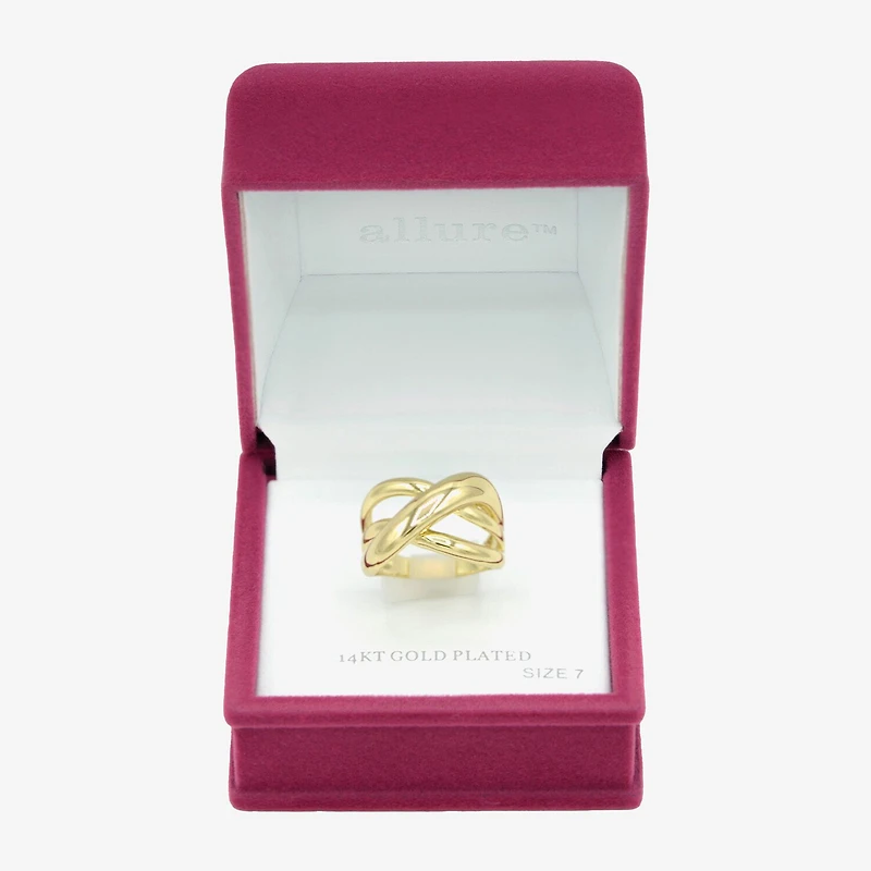 Sparkle Allure Open Wrap Womens 4MM 14K Gold Over Brass Crossover Band