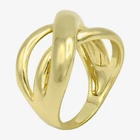 Sparkle Allure Open Wrap Womens 4MM 14K Gold Over Brass Crossover Band