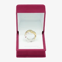 Sparkle Allure Womens 4.5MM 14K Gold Over Brass Pure Silver Crossover Band