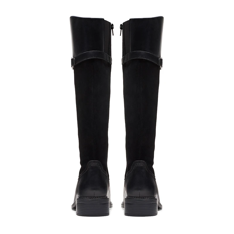 Clarks Womens Maye Carly Stacked Heel Riding Boots
