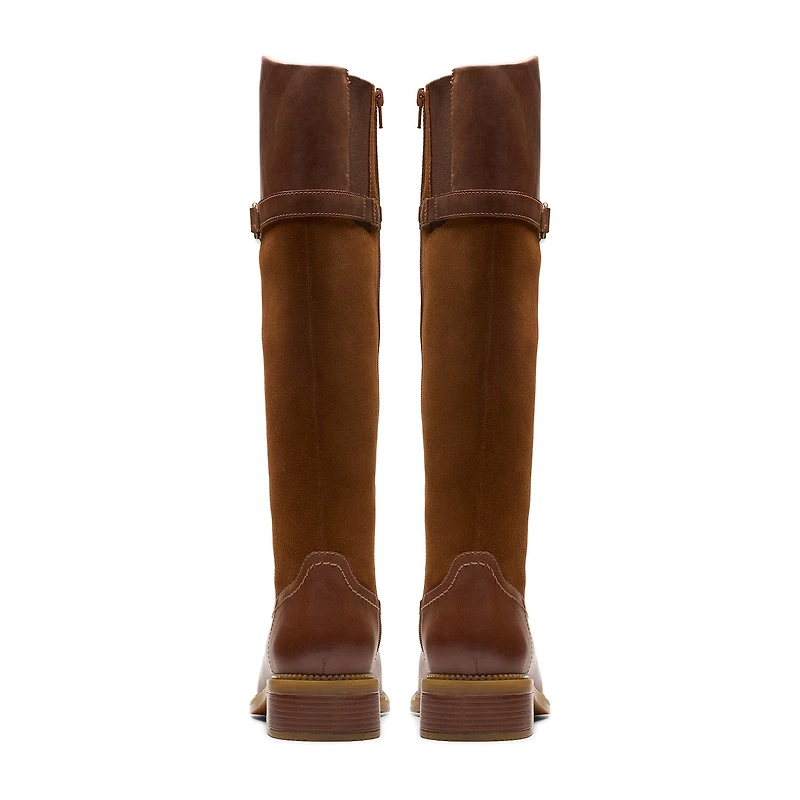 Clarks Womens Maye Carly Stacked Heel Riding Boots