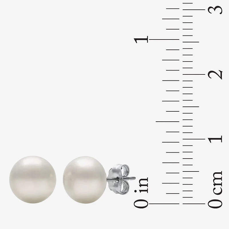 Cultured Freshwater Pearl and Crystal Sterling Silver 8-pr. Stud Earring Set