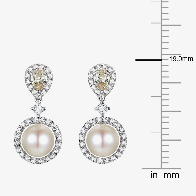 Womens Dyed Cultured Freshwater Pearl Sterling Silver Drop Earrings