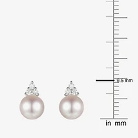 Dyed White Cultured Freshwater Pearl Sterling Silver 8mm Stud Earrings