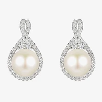 Dyed White Cultured Freshwater Pearl Sterling Silver 15mm Stud Earrings