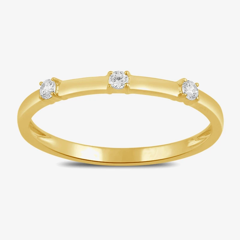 Womens Diamond Accent Lab Grown White 10K Gold Delicate Cocktail Ring