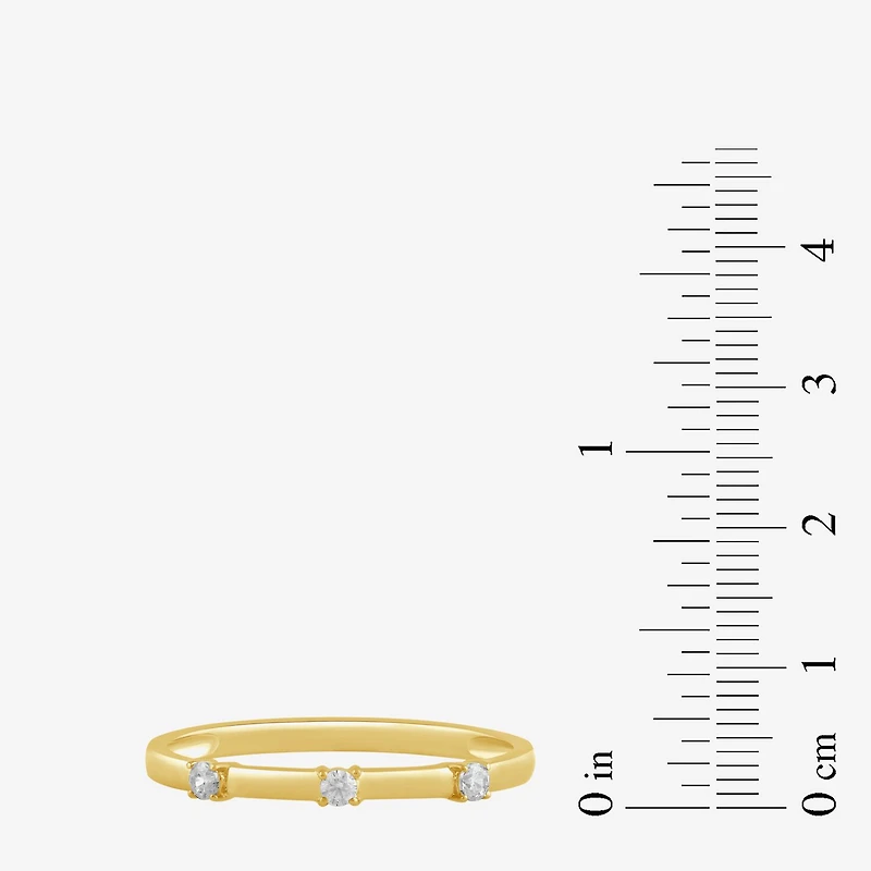 Womens Diamond Accent Lab Grown White 10K Gold Delicate Cocktail Ring