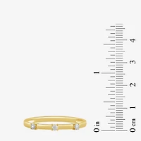 Womens Diamond Accent Lab Grown White 10K Gold Delicate Cocktail Ring