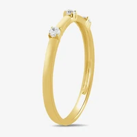 Womens Diamond Accent Lab Grown White 10K Gold Delicate Cocktail Ring