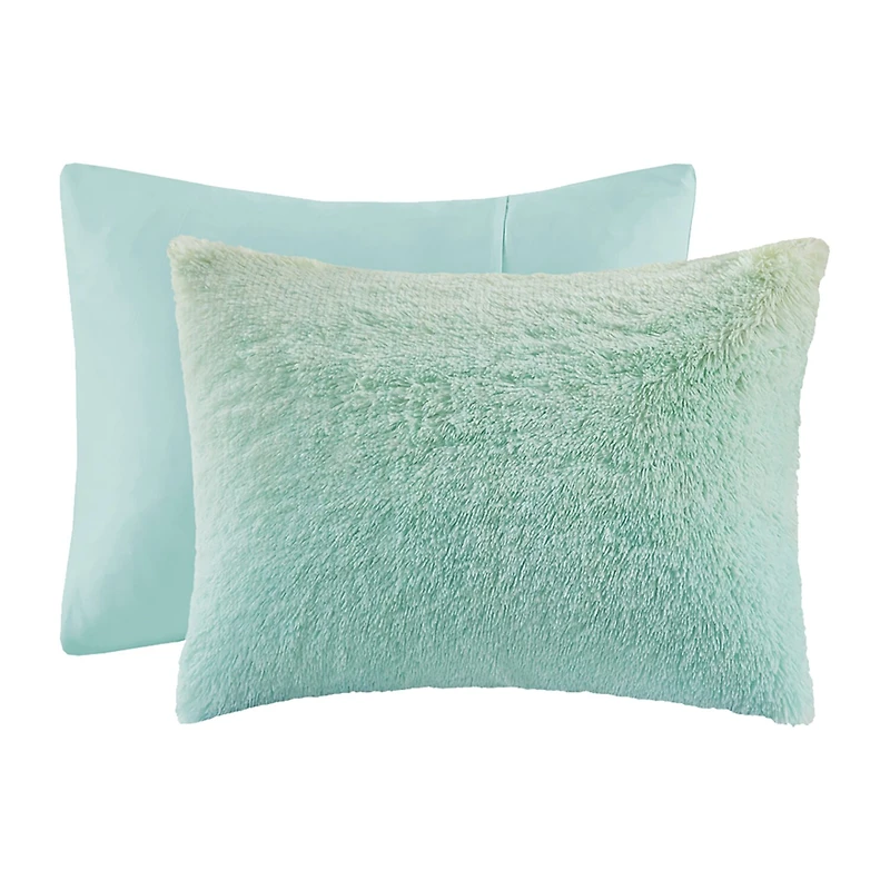Intelligent Design Talia Ultra Cozy & Soft Ombre Shaggy Faux Fur Comforter Set With Sham