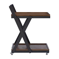 Linon Ebbtide Wood-Top Serving Cart