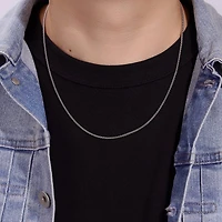 Mens Stainless Steel 18" 2mm Round Box Chain