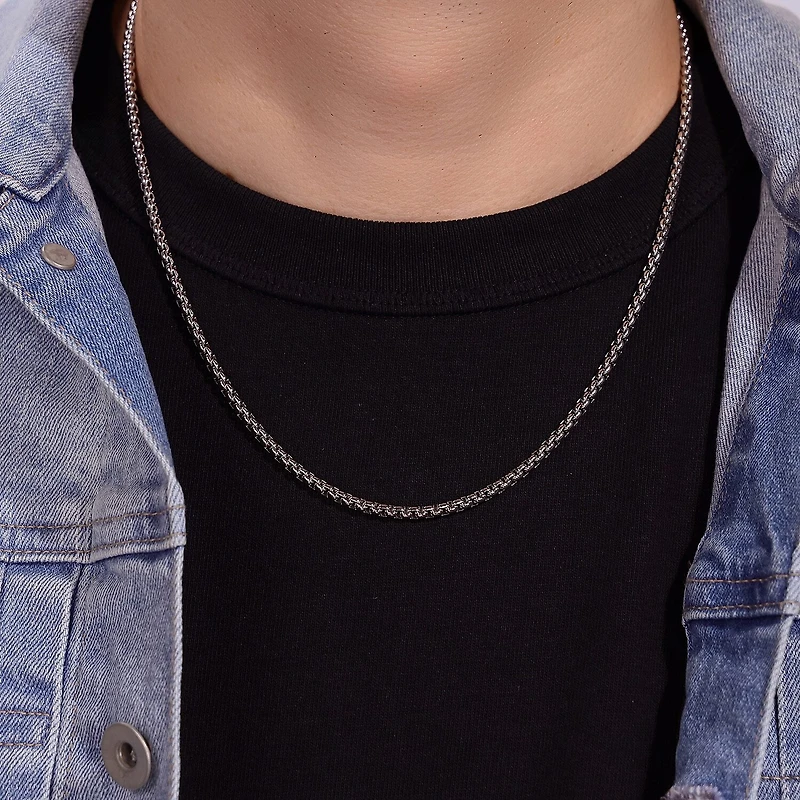Mens Stainless Steel 18" 4mm Box Chain
