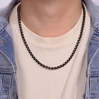 Mens Stainless Steel Inch Box Chain Necklace