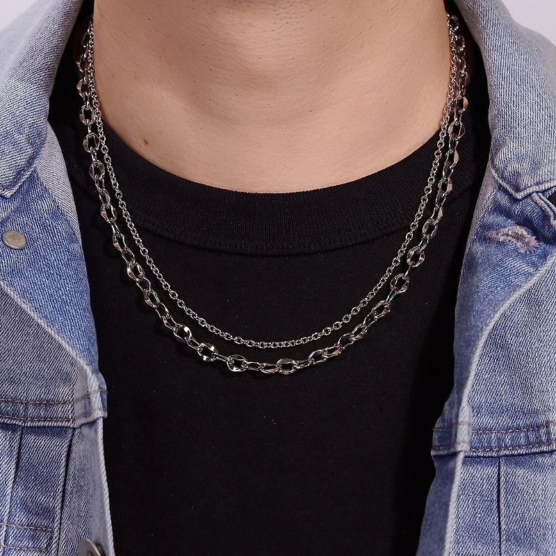 Mens Stainless Steel 22 Inch Link Chain Necklace