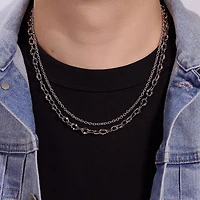 Mens Stainless Steel 22 Inch Link Chain Necklace
