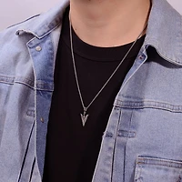 Mens Stainless Steel Inch Pendant Necklace