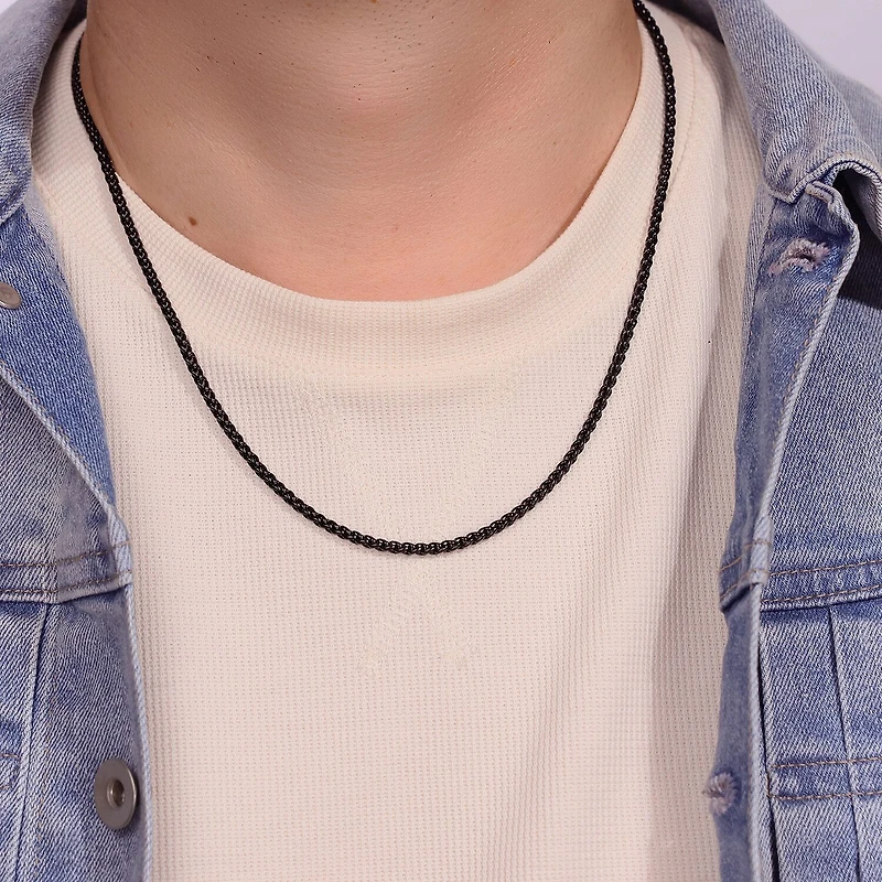Mens Stainless Steel 3mm Wheat Chain