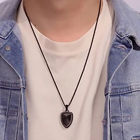 Shield Mens Stainless Steel 24 Inch Pendant Necklace