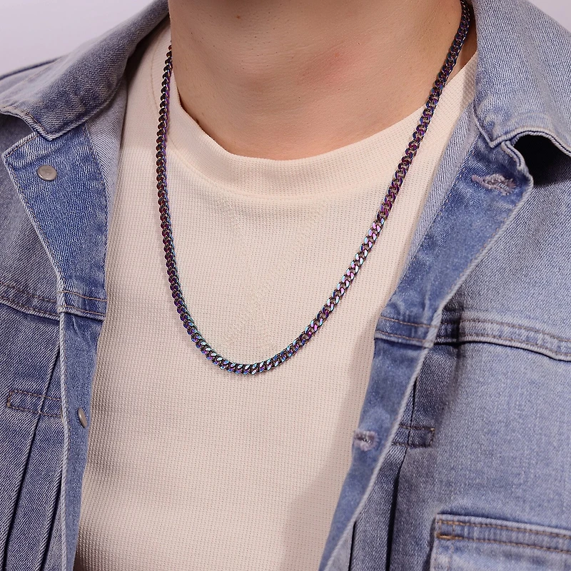 Mens Stainless Steel Curb Chain Necklace