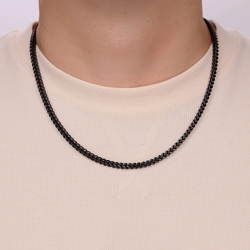 Stainless Steel Solid Wheat Chain Necklace