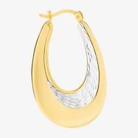 Womens 14K Gold Over Silver 36mm Oval Hoop Earrings
