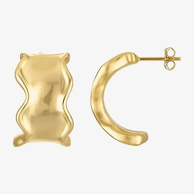 Womens 14K Gold Over Silver 25mm Hoop Earrings
