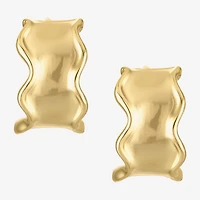 Womens 14K Gold Over Silver 25mm Hoop Earrings
