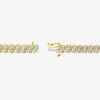 (I1/ I) Womens 1 CT. T.W. Lab Grown White Diamond 14K Gold Over Silver 7.5 Inch Tennis Bracelet