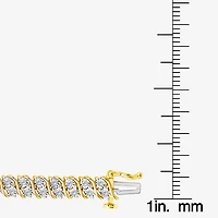 (I1/ I) Womens 1 CT. T.W. Lab Grown White Diamond 14K Gold Over Silver 7.5 Inch Tennis Bracelet